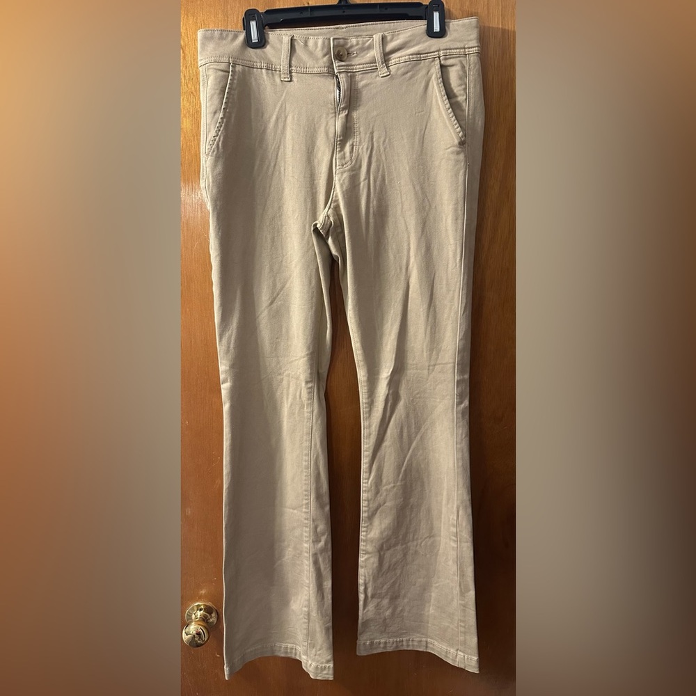 American Eagle Outfitters Khaki Boot Cut Pants, size 12 long